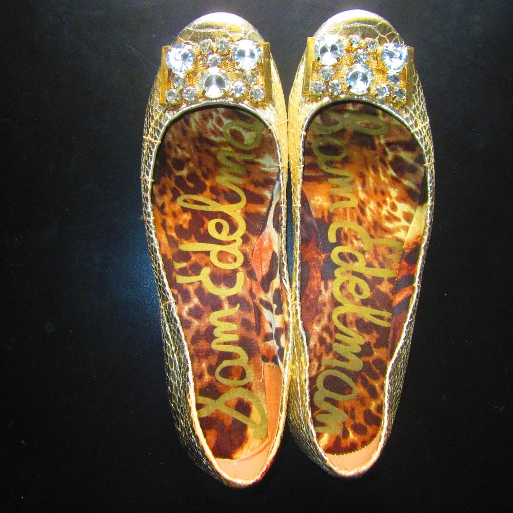 Sam Feldman gold flats size 7M